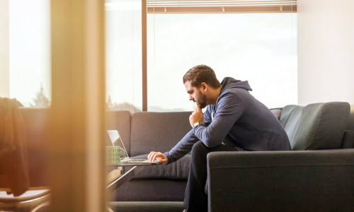 man at computer