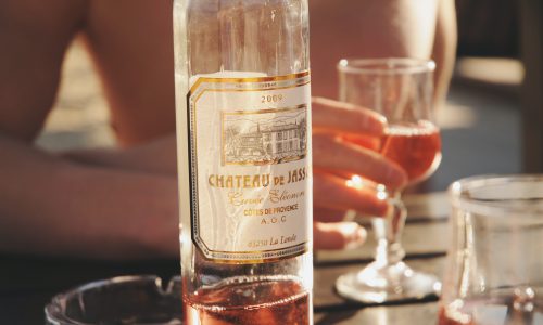 woman drinking rose wine